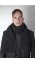 Black persian karakul lamb fur stole-scarf